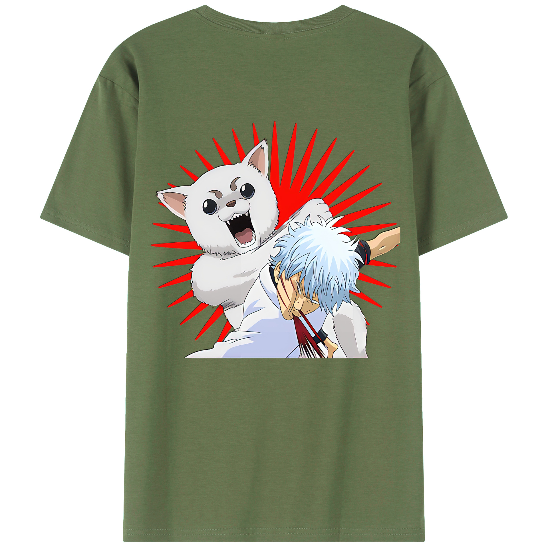 （画像用） ぎんたま 坂田銀時（さかたぎんとき） 神楽 志村新八（しむら しんぱち） GINTAMA Sakata Gintoki Kagura Shimura Shinpachi 綿100％ メンズ半袖Tシャツ（バックプリント） 通気性